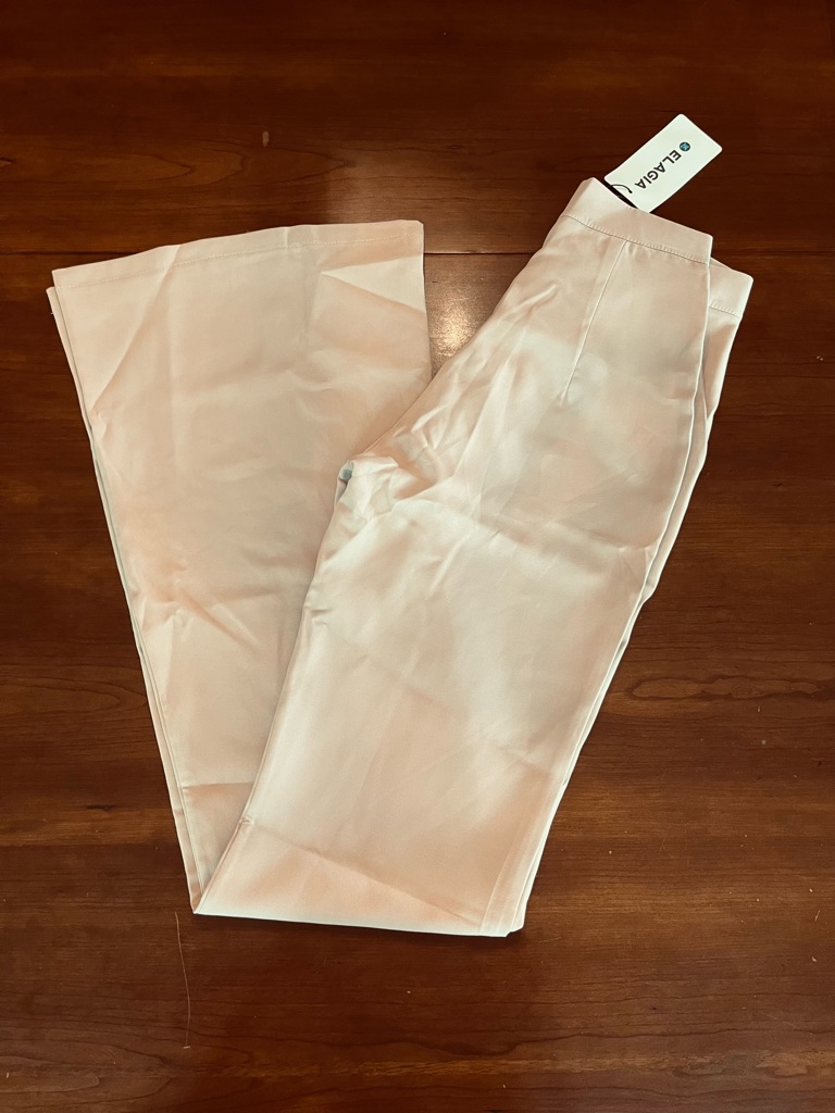 Elagia High Waisted Wide Leg Palazzo Pants Beige Sand Medium Nwt — image 7 of 8